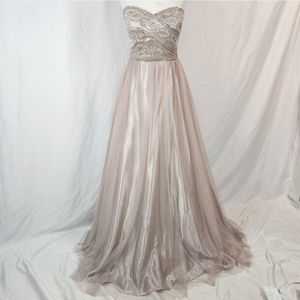 Jump Apparel Formal Tulle Satin Beaded Dress